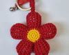 Chaveiro Flor de Crochê Amigurumi Vermelho Elo7