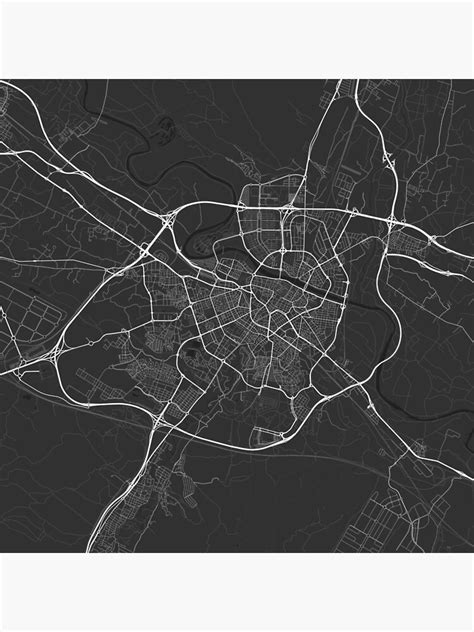 "Zaragoza, Spain Map. (White on black)" Poster for Sale by Graphical-Maps | Redbubble