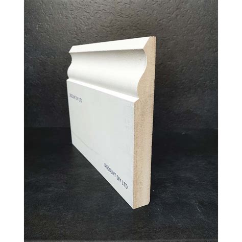 White Primed Skirting Board Ogee Pattern