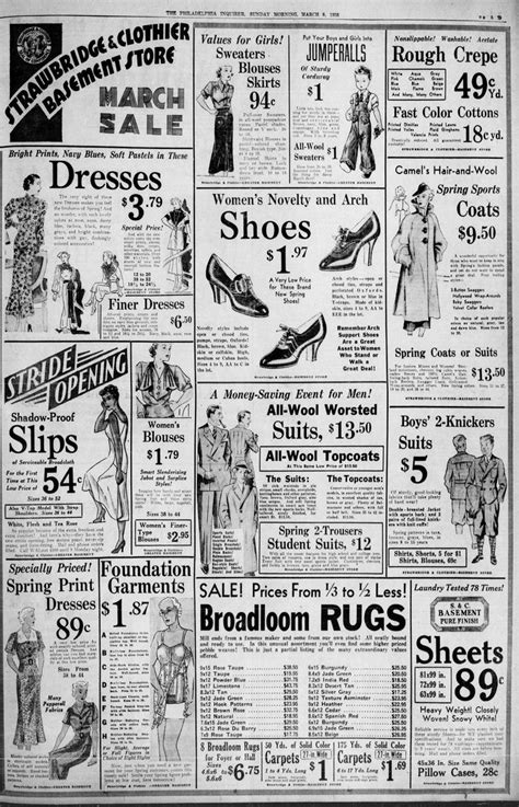 Ad for Strawbridge & Clothier's Basement Store, 8th and Market Streets. The Philadelphia ...