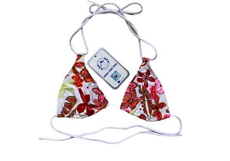 Vintage Y K Bikini Hibiscus Print NOS White Red Tropical Swimwear