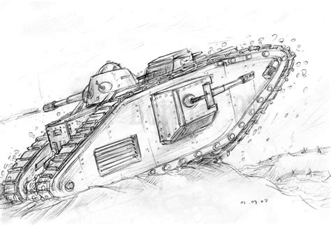 Ww1 Tank Drawing