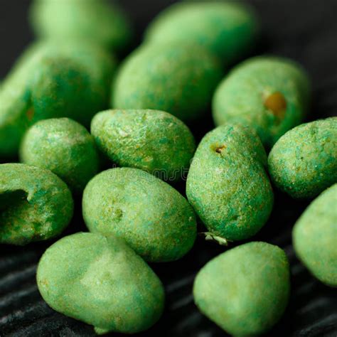 Hot Wasabi Peanuts Wasabi Coated Peanuts Close Up Stock Illustration Illustration Of Food