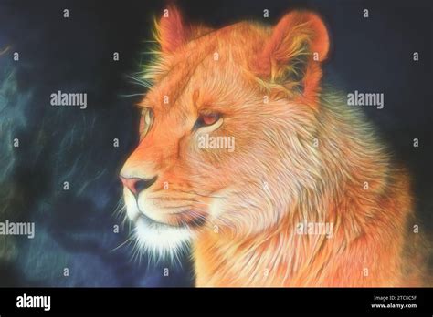 Lion portrait drawing hi-res stock photography and images - Alamy