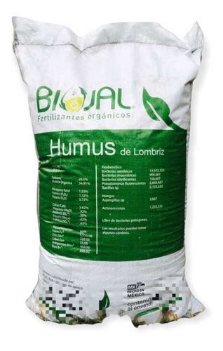 Humus Lombriz Lombricompost Fertilizante Orgánico 25 Kg Meses sin