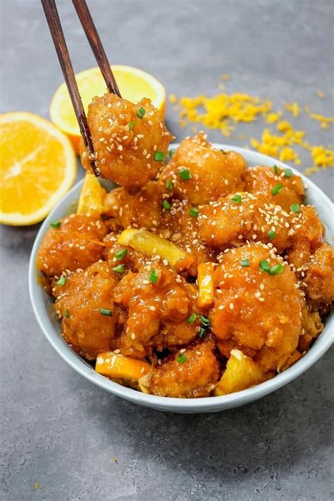 Glazed Orange Cauliflower Chicken Vegan Recipe The Foodie Takes