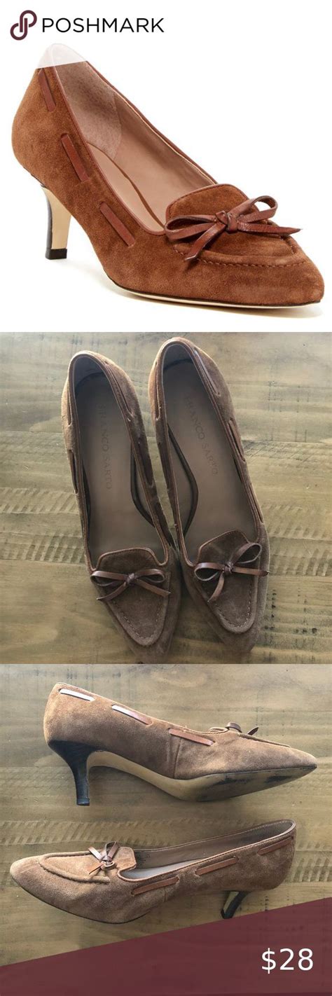 Franco Sarto Rascal Genuine Suede Moccasin Heels Genuine Suede Suede