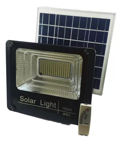 Reflector Luz Solar Led W Panel Y Control Remoto Incluido