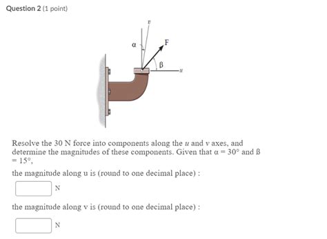 Solved Question 2 1 Point A F B 11 Resolve The 30 N Force Chegg