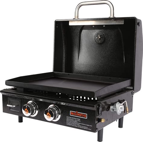 QuliMetal Portable Table Top Griddle 22 Inch 2 Burner Propane Gas Flat