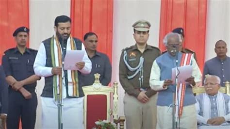 Nayab Singh Saini Takes Oath As New Haryana Chief Minister Latest