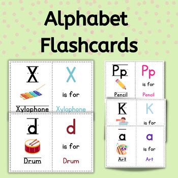 Uppercase and Lowercase Alphabet Flashcards with Pictures | TPT