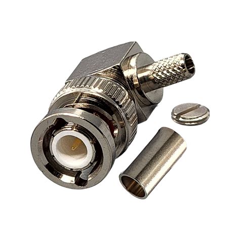 Bnc Male Right Angle Connector Crimp Coax Rg55 Rg58 Rg55a