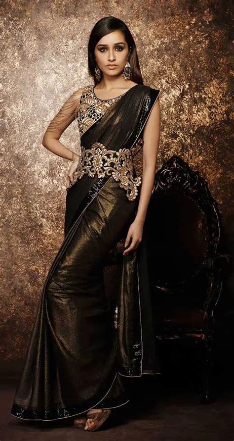 20 Beautiful Black Saree Blouse Designs