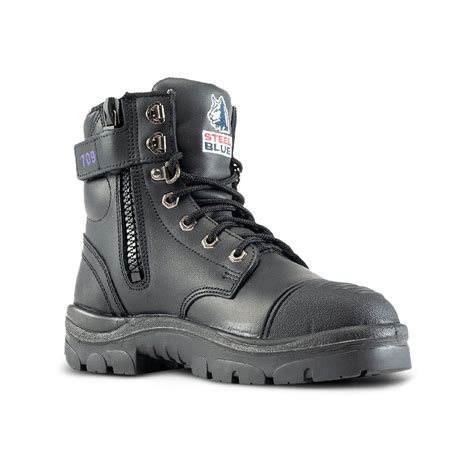 steel blue ladies argyle zip scuff safety boot   workers shop