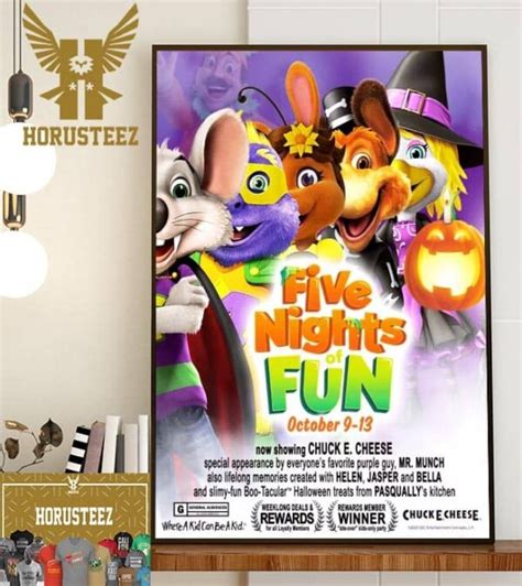 Chuck E Cheese Five Nights Of Fun Home Decor Poster Canvas Horusteez