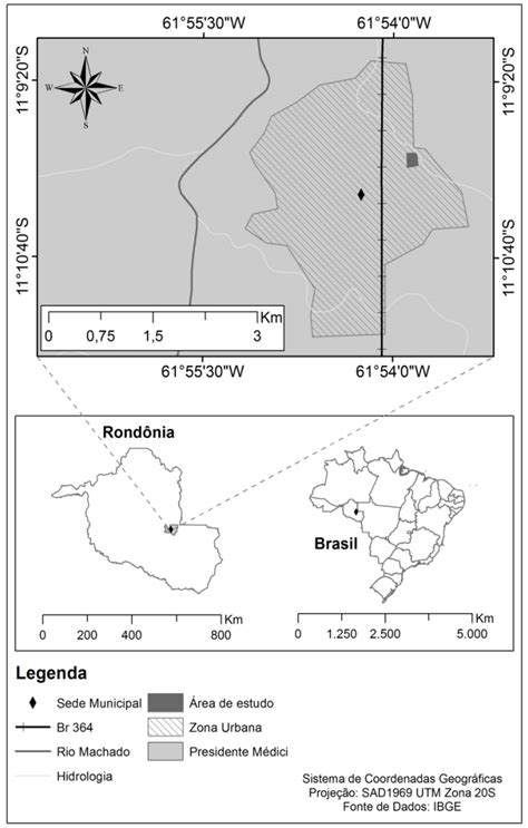 Localiza O Da Rea Do Estudo Em Presidente M Dici Rond Nia