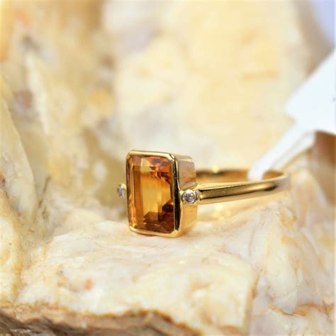 Gorgeous Yellow Topaz Stone Handmade Rectangular Ring Etsy