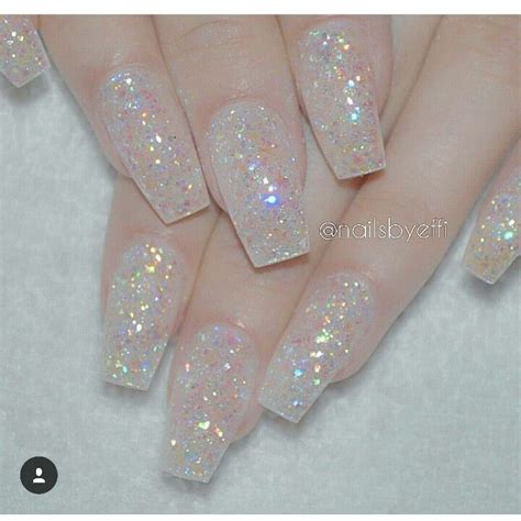 Clear Glitter Acrylic Nails