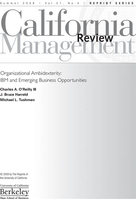 Organizational Ambidexterity Ibm And Emerging Business Opportunities