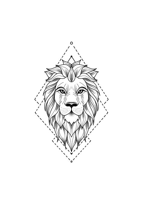 Lion Tattoo Template