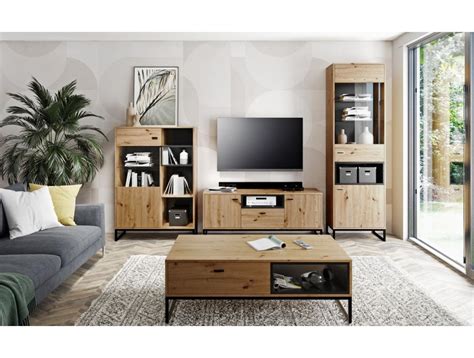 OLIE Meuble TV 2 Portes Et 1 Tiroir 135 Cm Monalia Fr Prix Direct