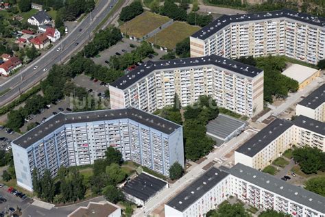 Luftbild Erfurt Plattenbau Hochhaus Wohnsiedlung An Der Prager