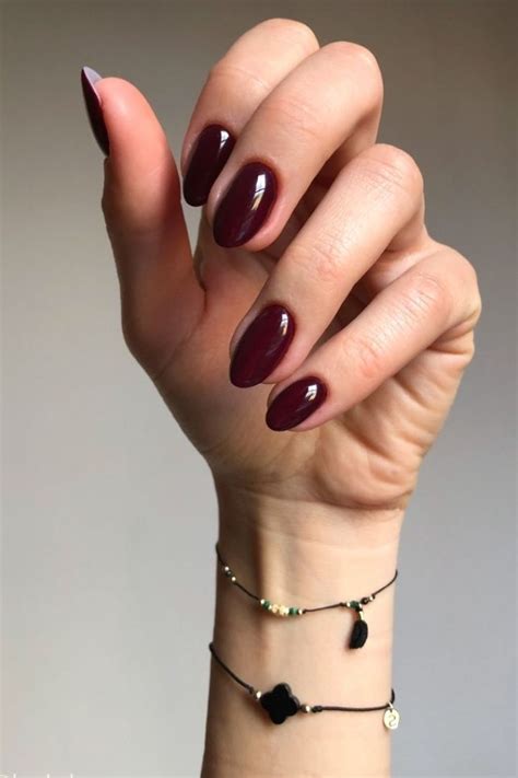 50 Short Dark Red Almond Nails 155773 Short Dark Red Almond Nails