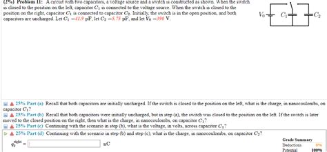 Solved 2 Problem 11 A Circuit With Two Capacitors A