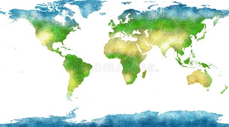 Mapa Del Mundo Mano Dibujada Con Los Movimientos Del Cepillo Stock De