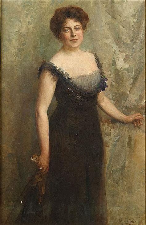 A Painting Of A Woman In A Black Dress