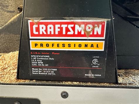 CRAFTSMAN PROFESSIONAL JOINTER PLANER