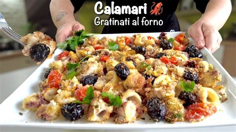 Calamari Gratinati Al Forno Alla Mediterranea Ricetta Facile Veloce