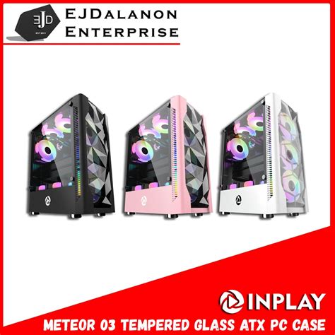 Inplay Meteor 03 Black Tempered Glass Atx Pc Case Shopee Philippines