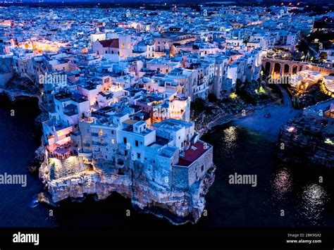 Aerial View City View Polignano A Mare Apulia Italy Stock Photo Alamy