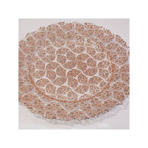 Glass Charger Plate Paisley Bubble Copper GP 0284 Event Decor