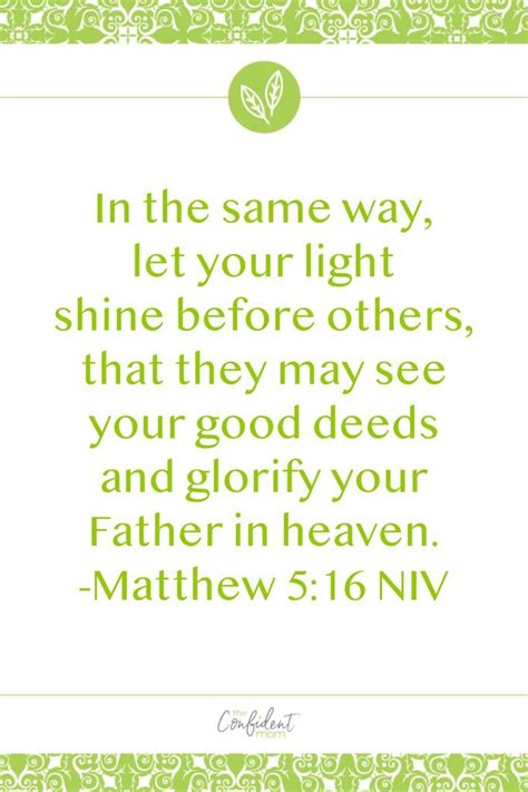 Matthew 5 16 NIV Let Your Light Shine Before Others Matthew 5 16