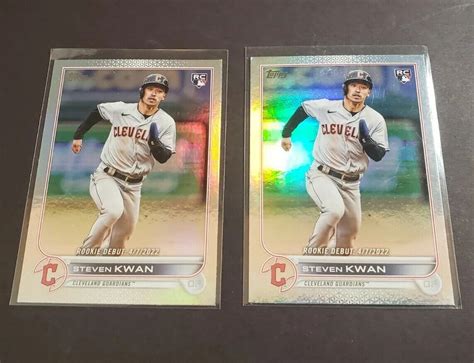 2 Steven Kwan 2022 Topps Rainbow Foil Debut Rookie Cards RC Guardians