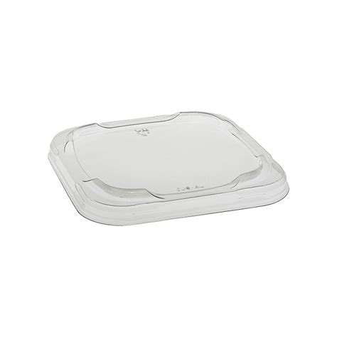 Flat Recessed Lid For Recycled Plastic Square Container Pactiv