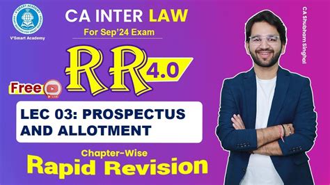 3 Prospectus And Allotment Revision CA Inter Law CA Shubham Singhal