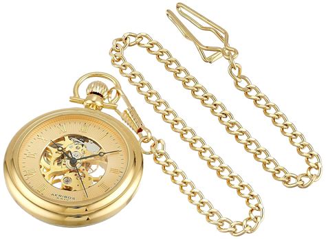 Amazon Akribos Xxiv Men S Akr Yg Mechanical Skeleton Gold Tone