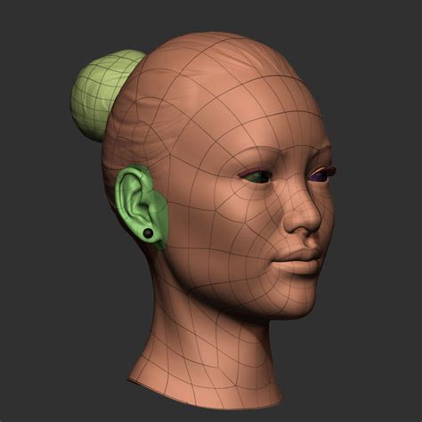 Head Base Mesh Asian Female 3d Model Cgtrader