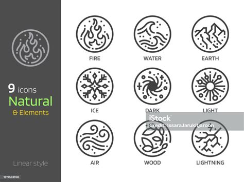 Nature Symbol Concept And 4 Elements Sign Icon Stock Illustration