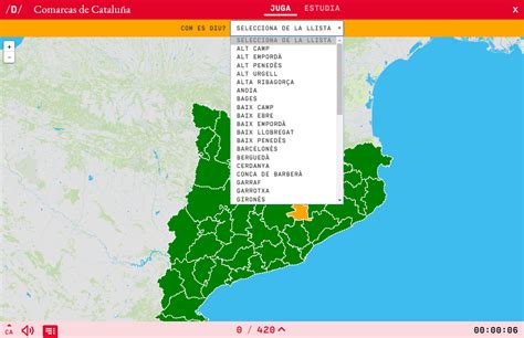 Mapa para jugar Cómo se llama Comarcas de Cataluña Mapas Interactivos