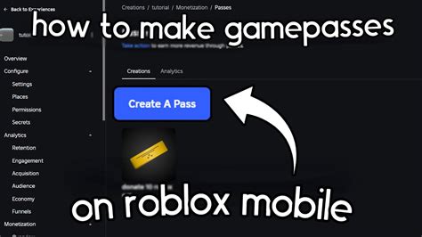 How To Make Gamepasses On Roblox Mobile YouTube