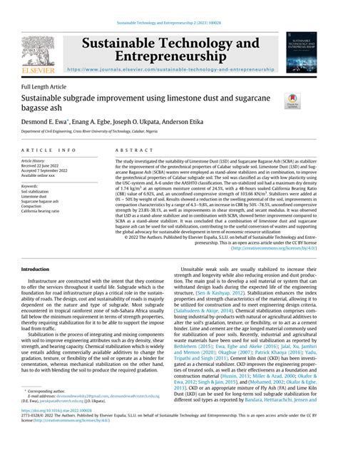 (PDF) Sustainable Subgrade Improvement Using Limestone Dust and ...