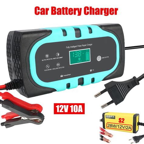 140w 10a 12v Car Battery Chargers Eu Plug Adapter 100v 240v Input Pulse Repair Tools Smart