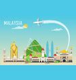 Stylized Map Malaysia Travel With Malaysian Vector Image