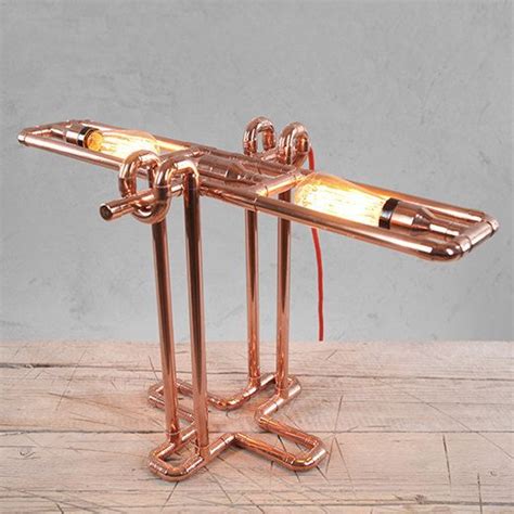 Copper Pipe Table Lamp Mt Handcrafted Lighting For Home Decor