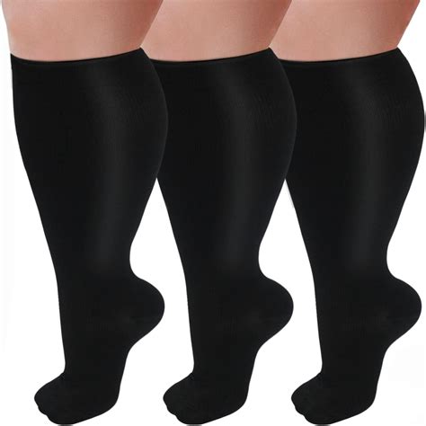 3 Pairs Extra Wide Calf Compression Socks For Women And Men Plus Size Compression Socks 20 30